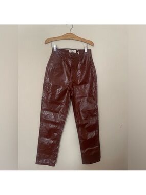Abercrombie & Fitch NWT 90s Ultra High Rise Straight Vegan Leather Pants